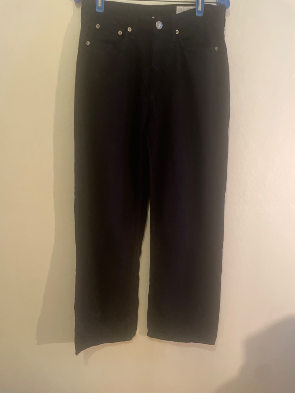 Rag and Bone Logan Wide Leg Jeans $278 Black Featherweight perfect condition - Picture 2 of 4
